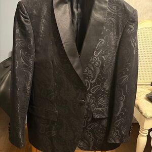 Classic Black Paisley Tuxedo Jacket